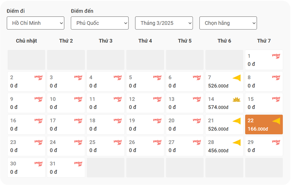 Vé máy bay 0 đồng chặng Hồ Chí Minh - Phú Quốc tại BestPrice Travel.