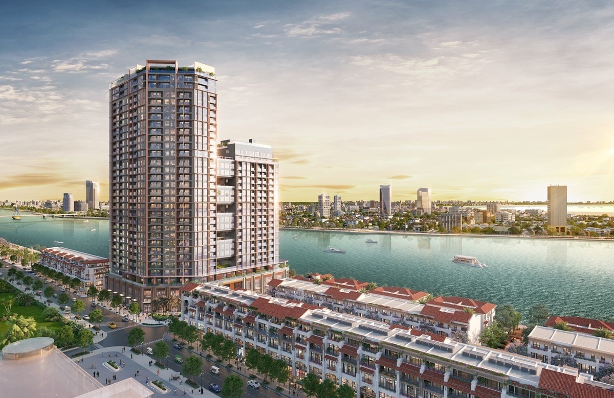 Sun Symphony Residence sẽ là “biểu tượng” cho chất sống phồn hoa bên sông Hàn. Ảnh phối cảnh minh họa Sun Property