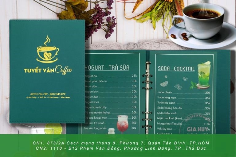 Gia Huy là đối tác in menu uy tín của nhiều cơ sở kinh doanh ẩm thực, làm đẹp tại TP.HCM.