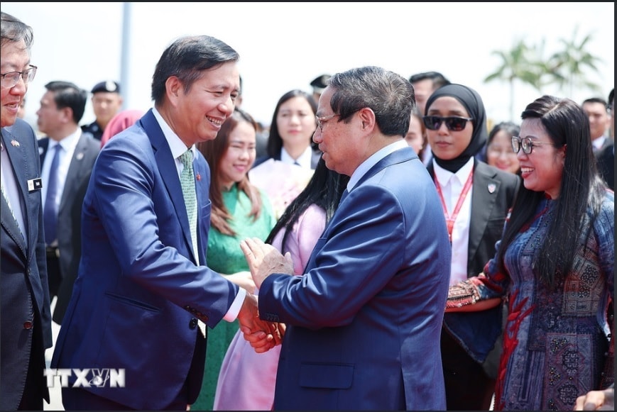 Lễ tiễn Thủ tướng Phạm Minh Chính và Phu nhân tại Kuala Lumpur, Malaysia. (Ảnh: Dương Giang/ TTXVN)