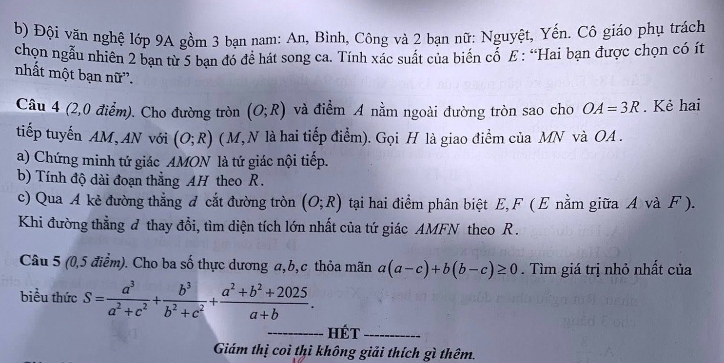 Respuestas del examen de ingreso de décimo grado de matemáticas en la provincia de Bac Giang 2025 3