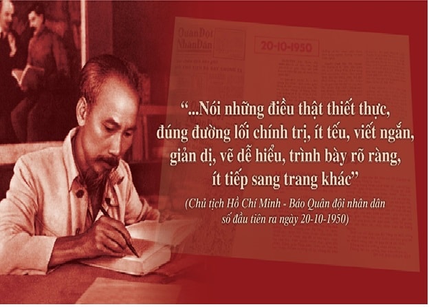 Chủ tịch Hồ Chí Minh với báo chí. Ảnh tư liệu, Nguồn Báo Quân đội nhân dân