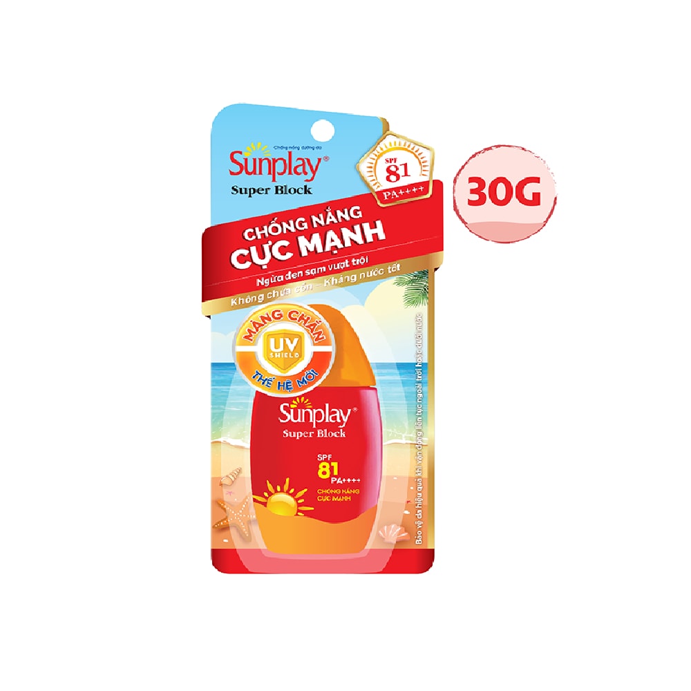 Kem chống nắng Sunplay cực mạnh dạng sữa Sunplay Super Block SPF 81, PA++++ 30g | Shopee Việt Nam