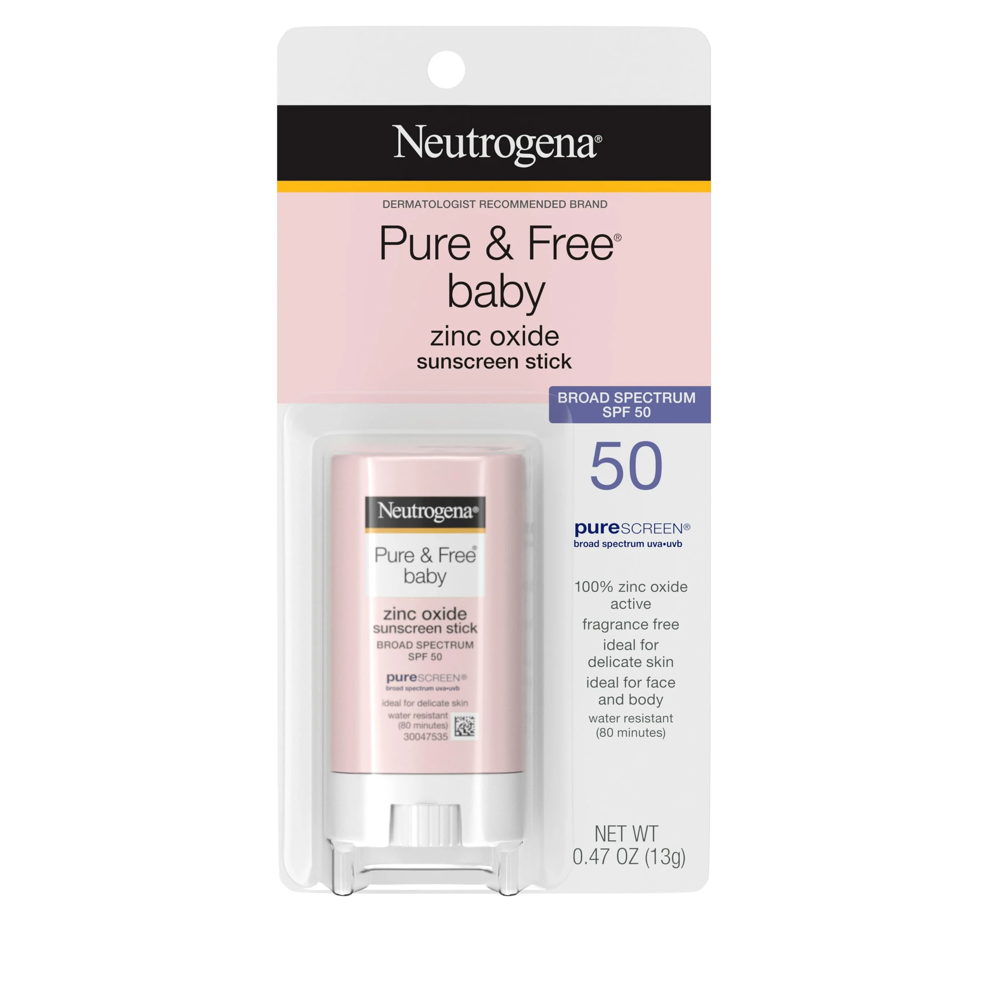 Pure & Free® Baby Sunscreen Stick SPF 50+ | Neutrogena®