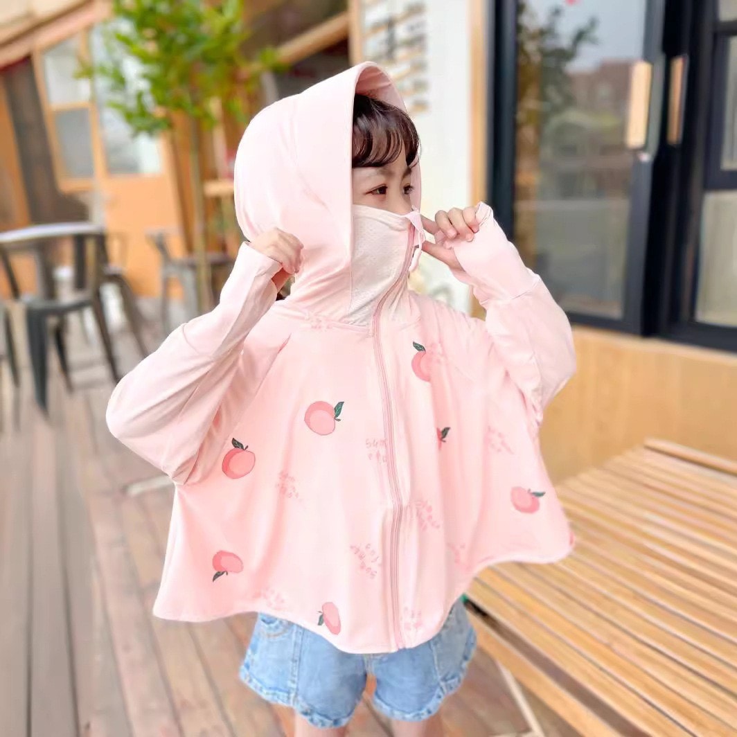 Áo Chống Nắng Cánh Dơi Hình Hoa Thú Cho Bé