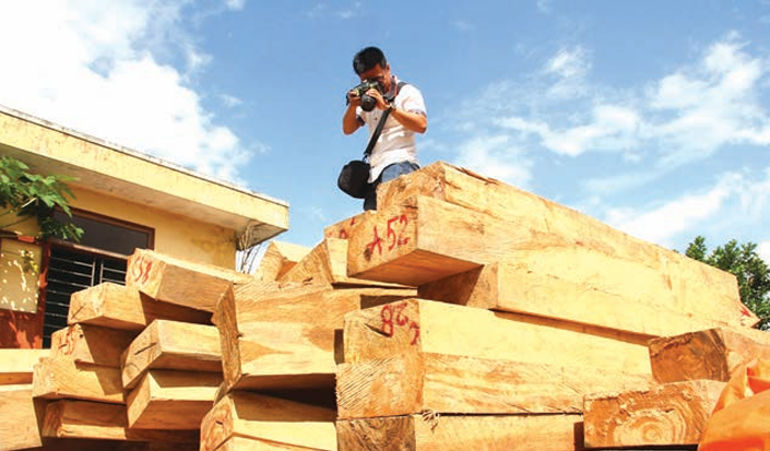11a - Phong vien Bao Quang Nma tac nghiep dieu tra mot vu pha rung
