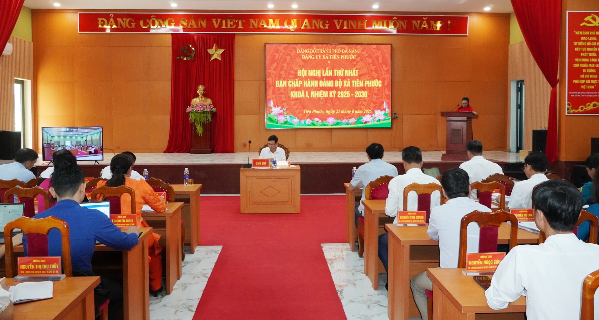 Xã Tiên Phước mới với hoạt động thí điểm tổ chức Hội nghị lần thứ I Ban Chấp hành Đảng bộ xã nhiệm kỳ 2025 - 2030. Ảnh: DIỄM LỆ