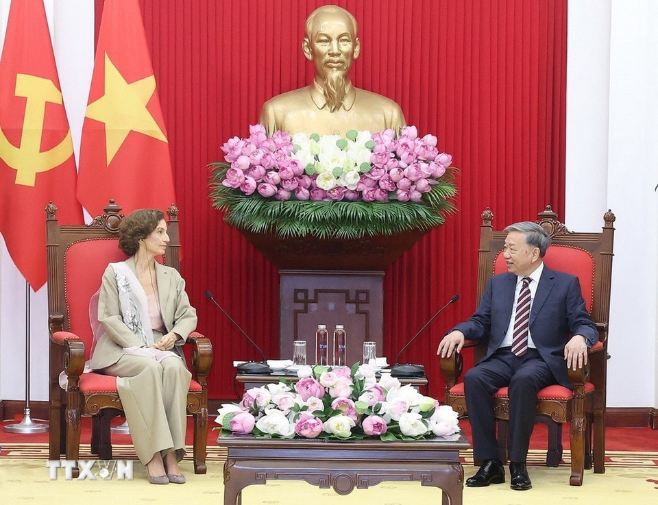 Tổng Bí thư Tô Lâm tiếp Tổng Giám đốc UNESCO Audrey Azoulay