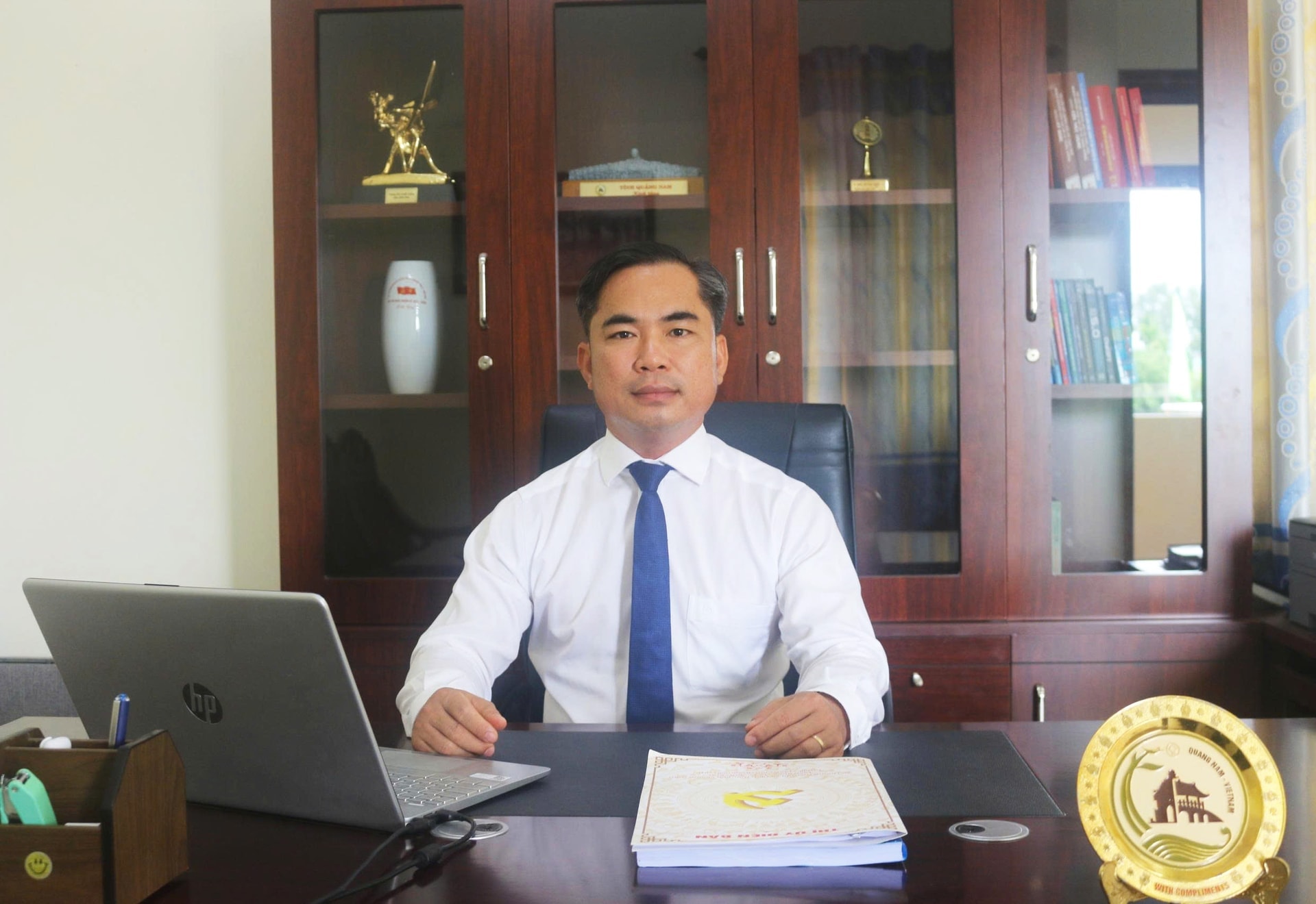 Bí thư Đảng ủy xã Điện Bàn Tây Lê Văn Quang. Ảnh: ĐOÀN HẠO LƯƠNG