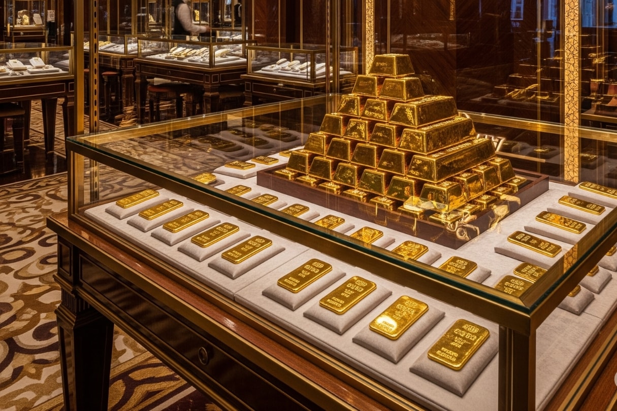 سعر الذهب اليوم 8/10/2025 سعر الذهب المحلي يواصل ذروته عند 124.4 مليون تايل، سعر الذهب العالمي يقترب من 3400 دولار أمريكي