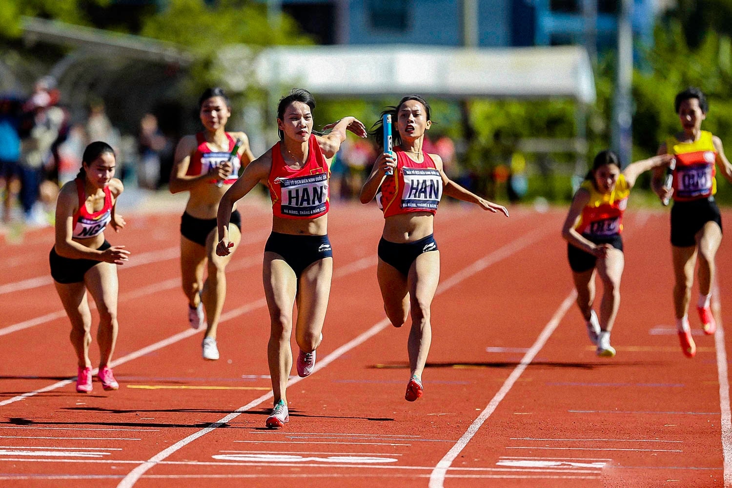 Pushing to the finish line.