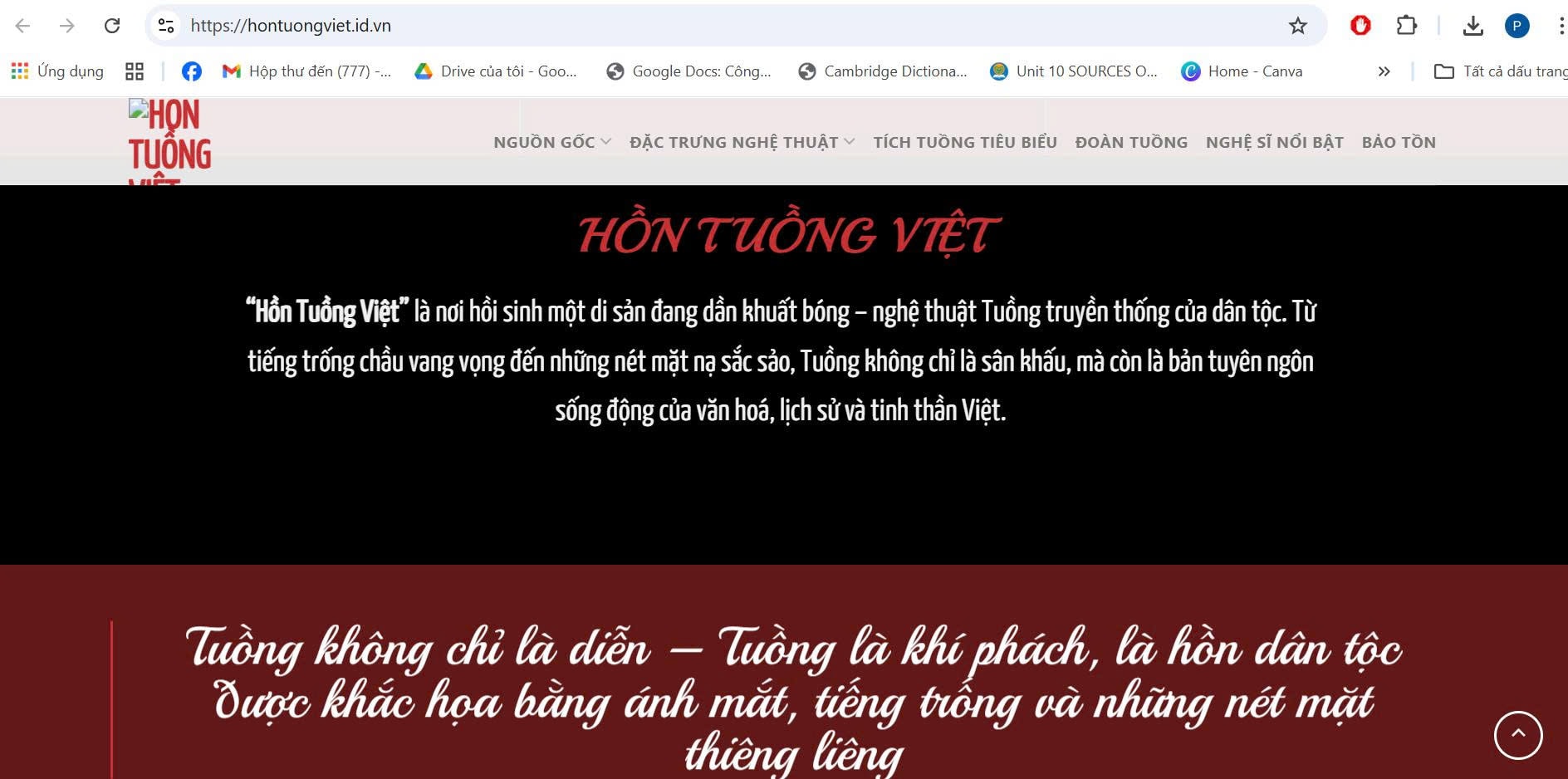 website hồn tuồng việt