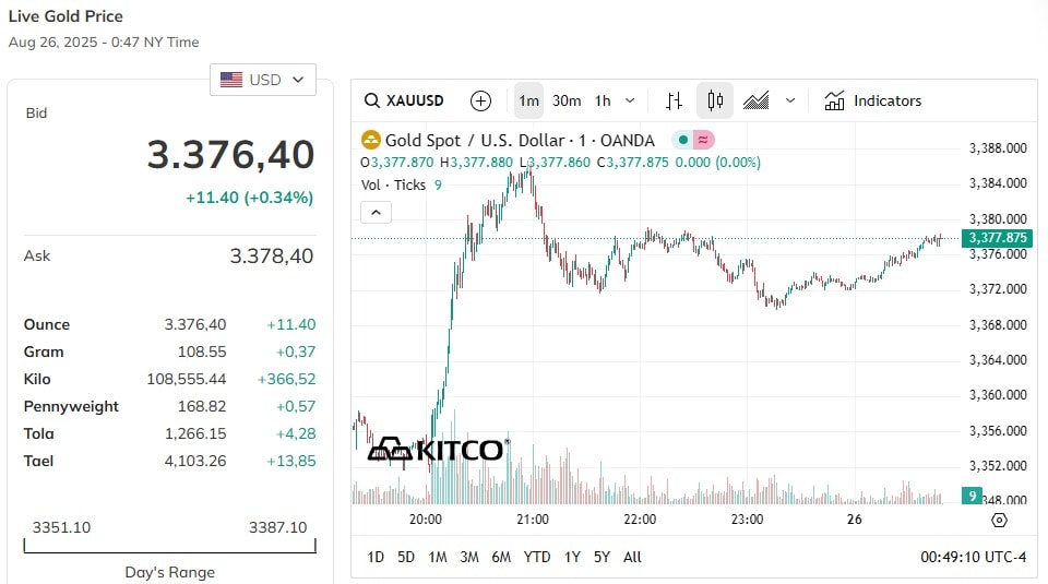 Update on world gold price this afternoon increased sharply