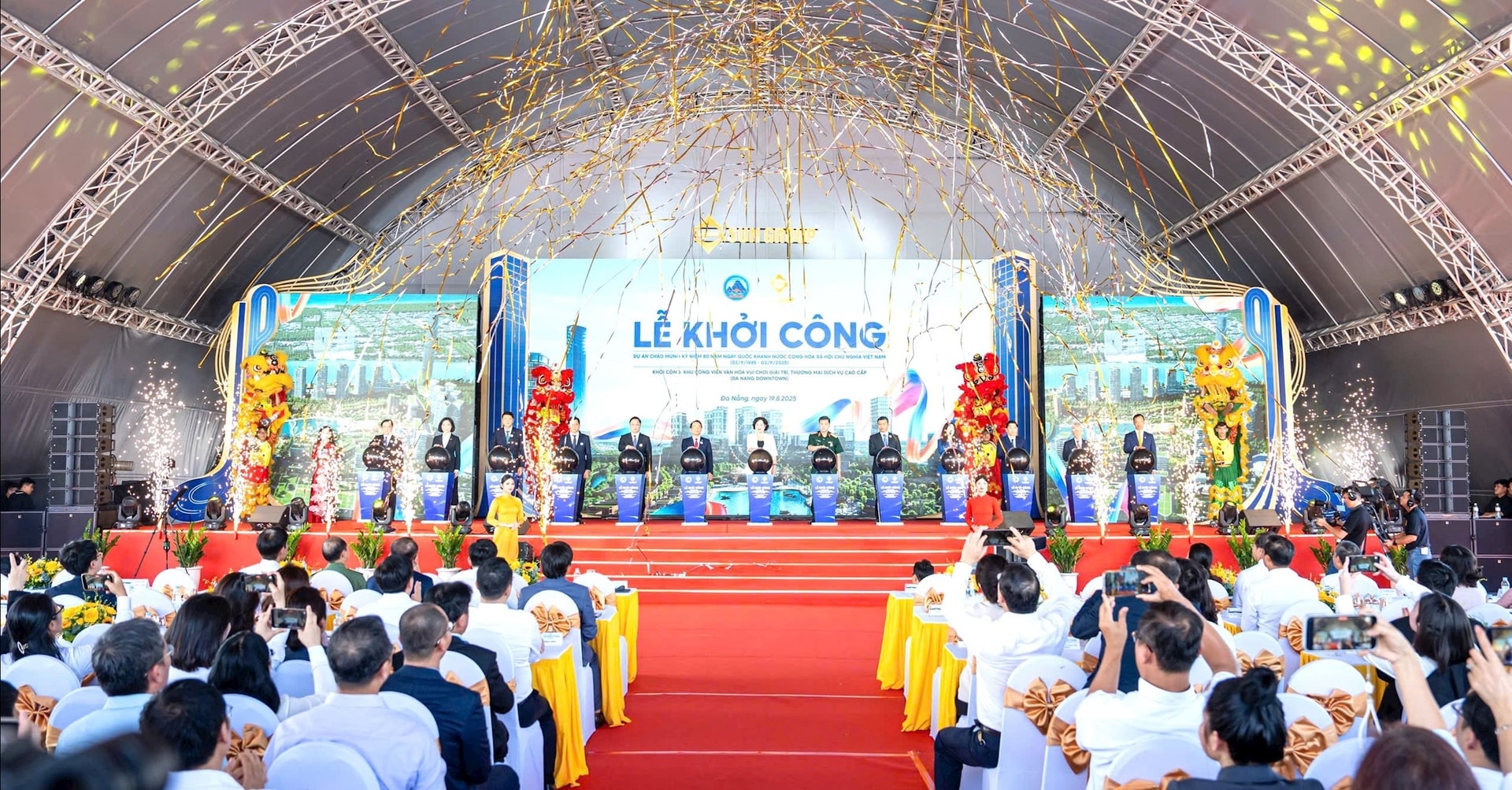 Quang cảnh lễ khởi công dự án Da Nang Downtown vào ngày 19/8/2025. Ảnh: MAI QUẾ