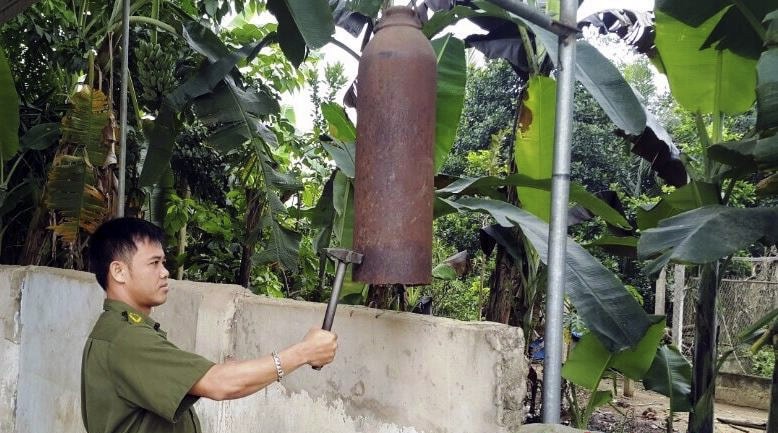 Mô hình “tiếng kẻng an ninh” phát huy hiệu quả, gắn kết cộng đồng giữ gìn an ninh trật tự. Ảnh. K.H