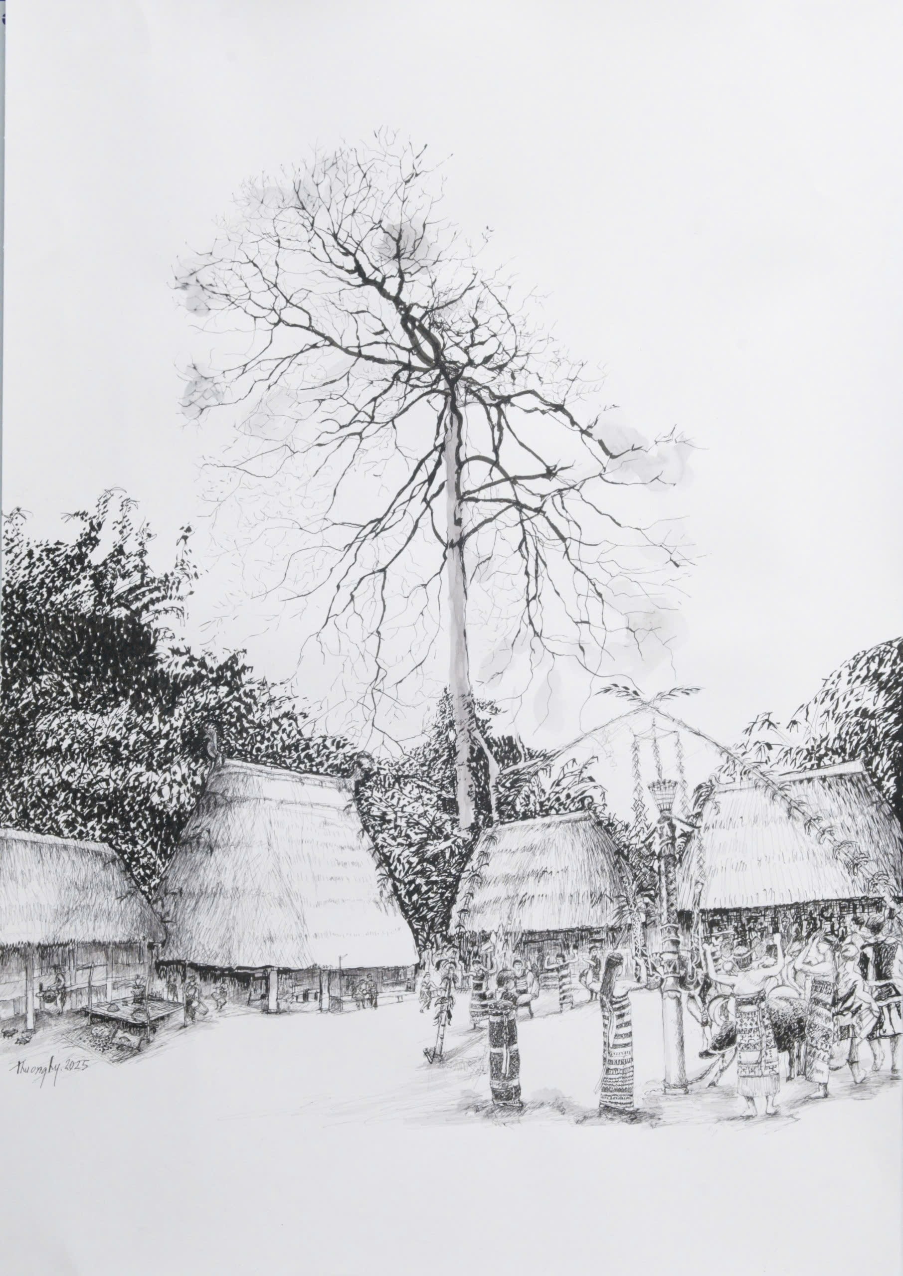 Tác phẩm Dưới bóng rừng của họa sĩ Nguyễn Thượng Hỷ