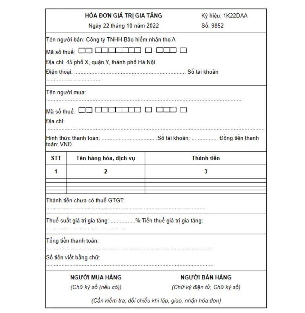 Mẫu hóa đơn điện tử VAT đặc thù bằng ngoại tệ
