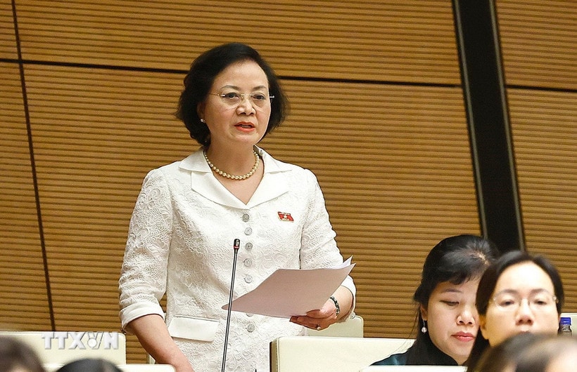 Phó Thủ tướng Chính phủ Phạm Thị Thanh Trà giải trình, làm rõ một số vấn đề đại biểu Quốc hội nêu. (Ảnh: Doãn Tấn/TTXVN)