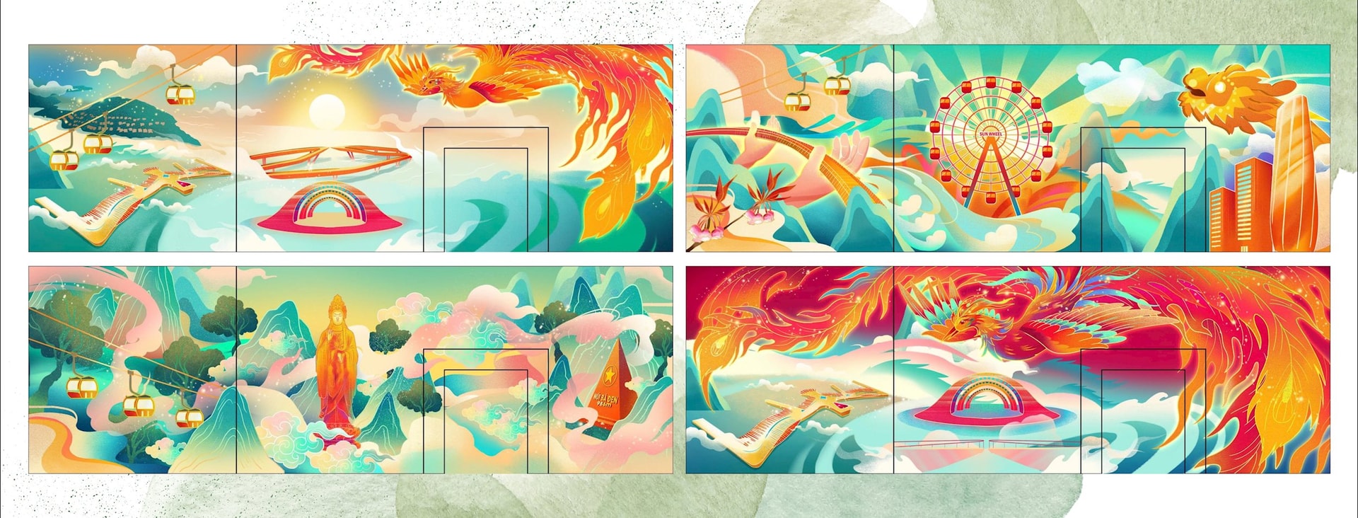 Dark Pink Cute Illustrative Breast Cancer AwarenessPink October Card (150 x 68 mm) (152 x 58 mm)