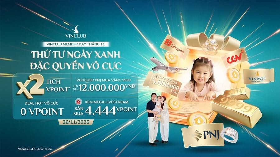 Chương trình Vinclub Member Day tháng 11 với nhiều ưu đãi hấp dẫn.