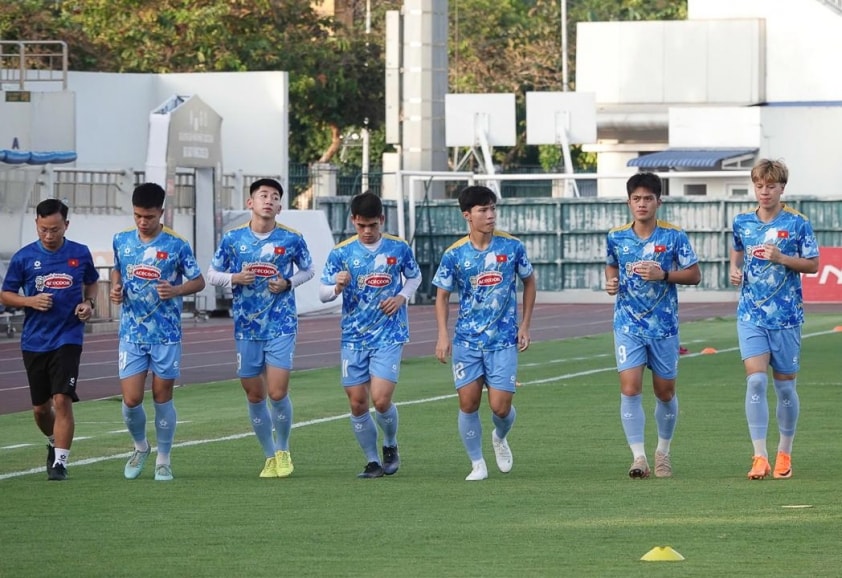Đội tuyển U22 Việt Nam tập luyện chuẩn bị cho SEA Games 33