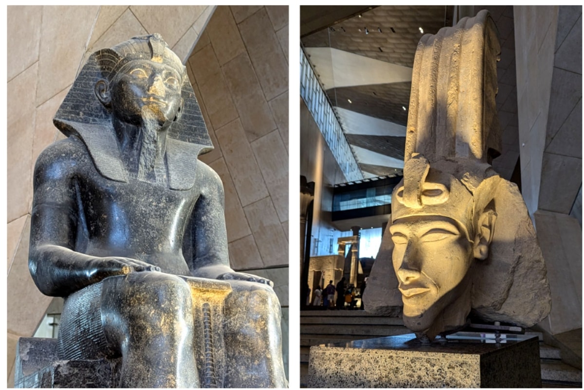 Vua Thutmose III (trái) và Akhenaten (phải).