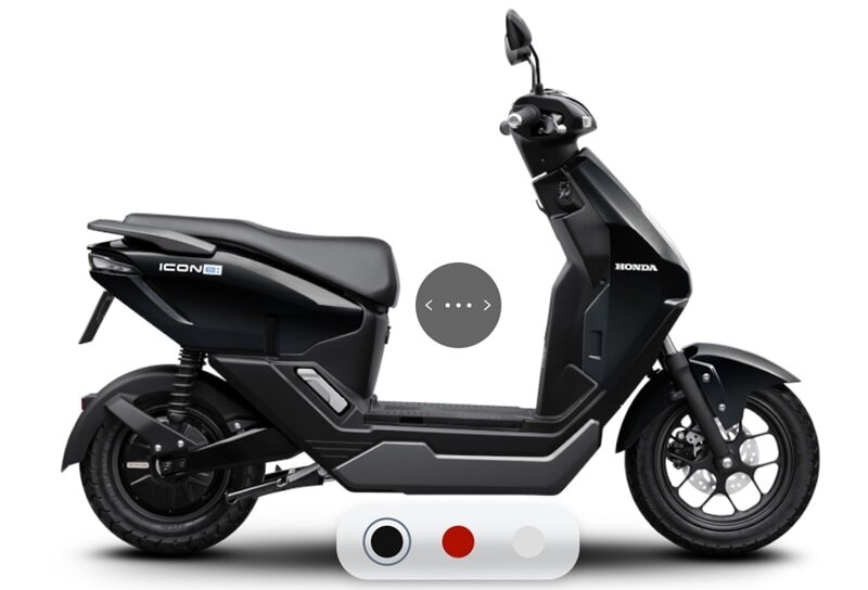 Honda ICON e: Cao cấp màu đen xám.
