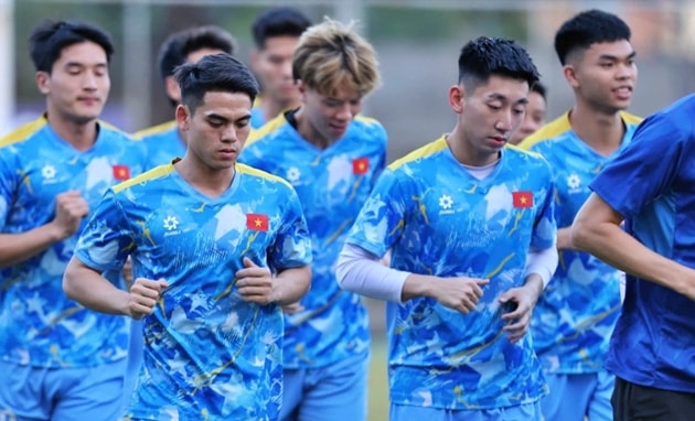 Đội tuyển U22 Việt Nam trong một buổi tập trước thềm SEA Games 33.