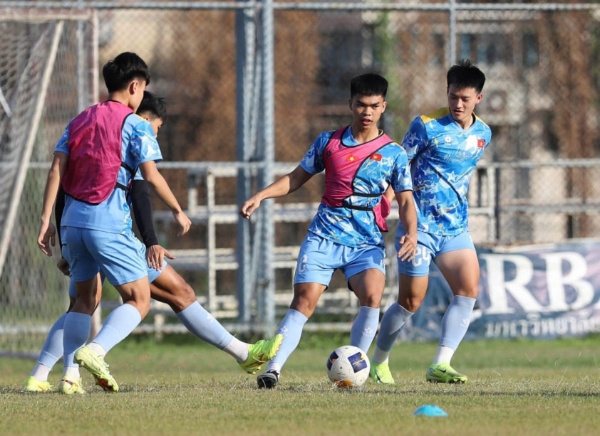 U22 Việt Nam tập trung tối đa cho mục tiêu đánh bại U22 Malaysia (Ảnh: VFF)