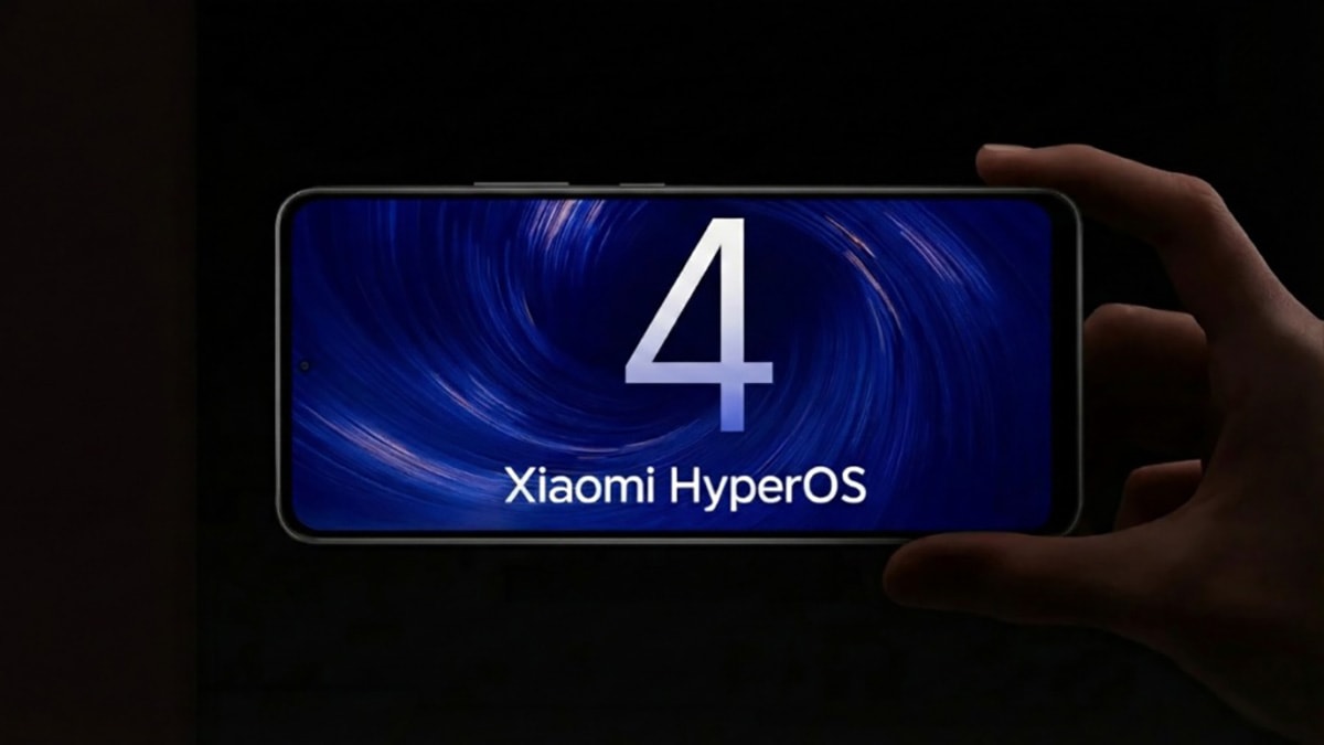 Logo HyperOS hiển thị trên màn hình điện thoại Xiaomi.