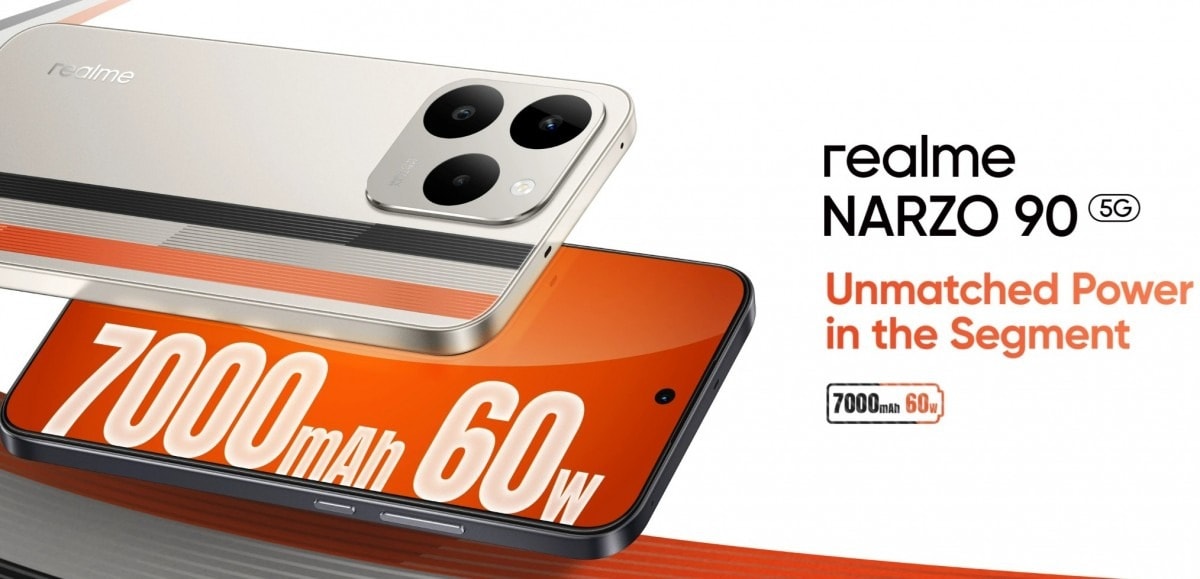 realme Narzo 90 có pin 7000 mAh ấn tượng
