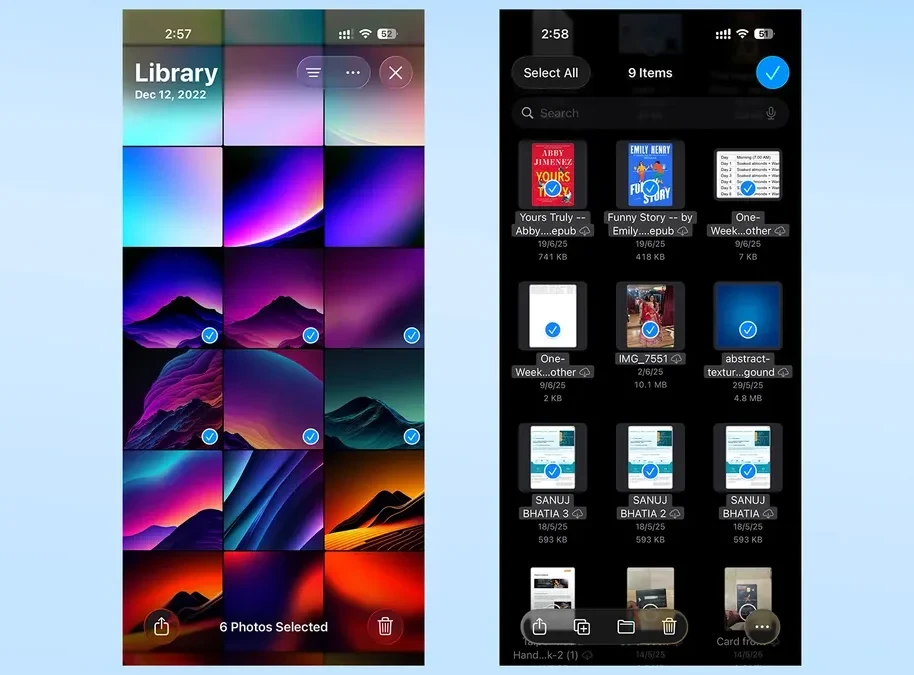 Lựa chọn ảnh trong ứng dụng Ảnh trên iPhone.