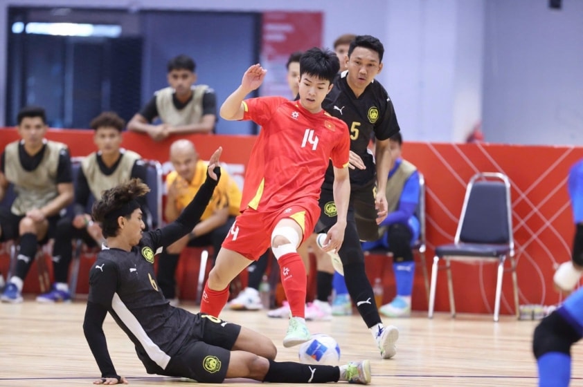 Đội tuyển futsal Việt Nam trong một trận đấu tại SEA Games 33