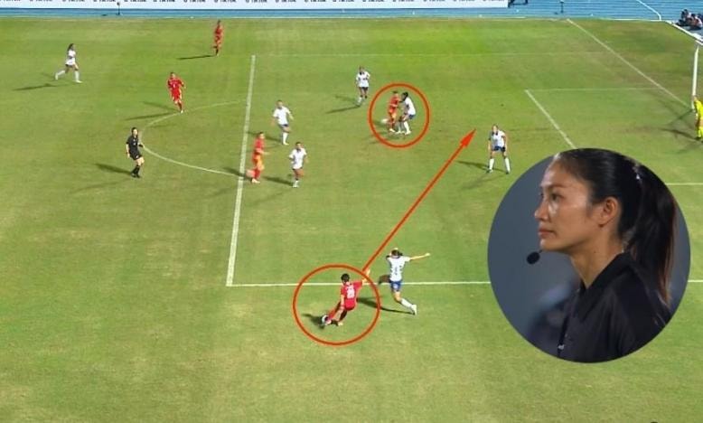 Pha bóng gây tranh cãi khi bàn thắng của Bích Thùy không được công nhận trong trận chung kết SEA Games 33
