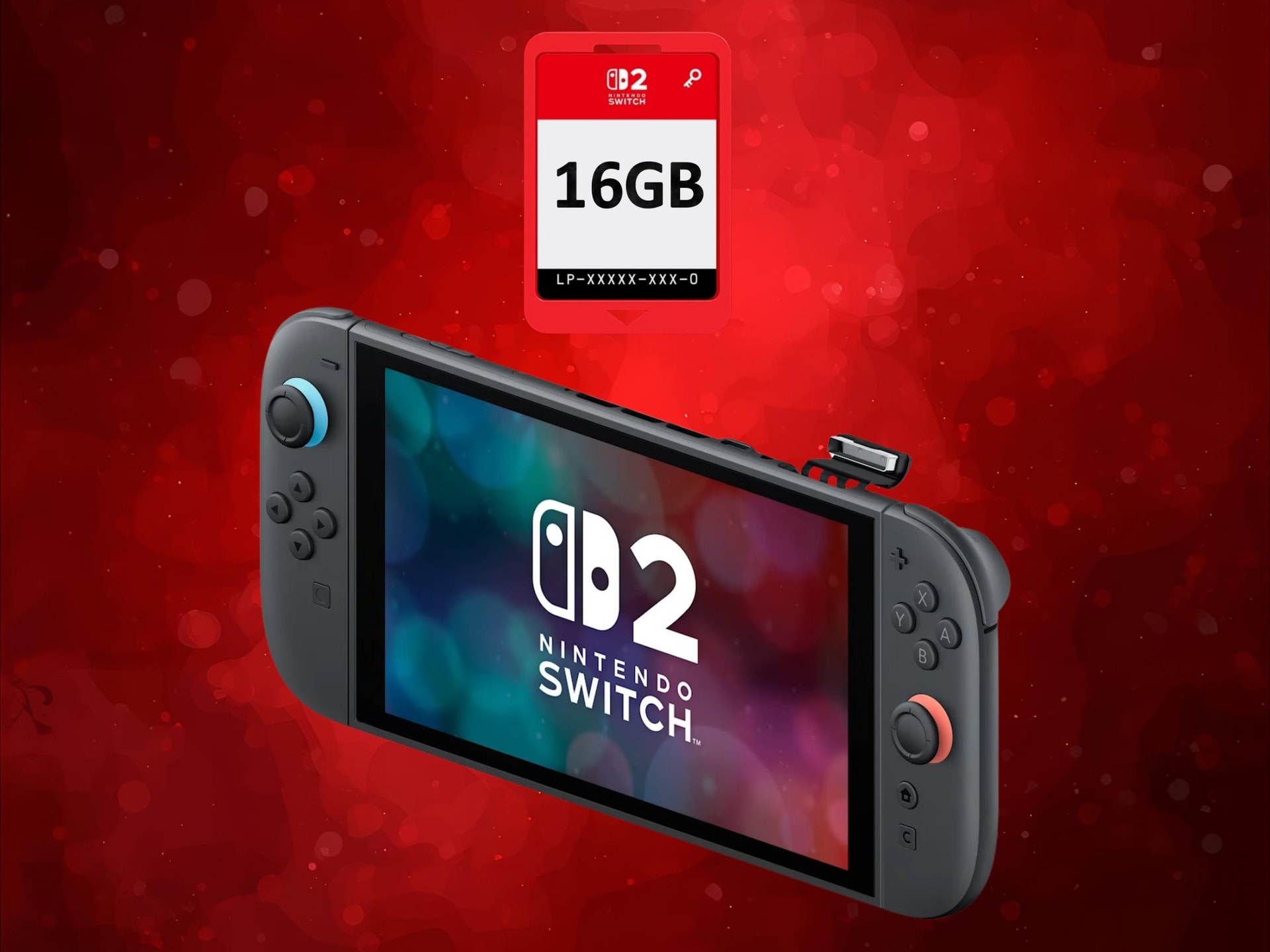Nintendo Switch 2 được hiển thị với Thẻ Game-Key 16GB (Nguồn ảnh: Nintendo of America với chỉnh sửa)