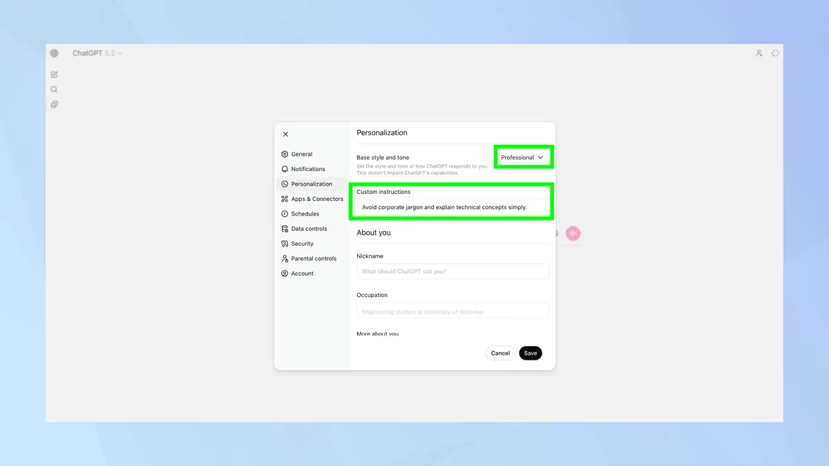 Kết hợp cá nhân hóa ChatGPT