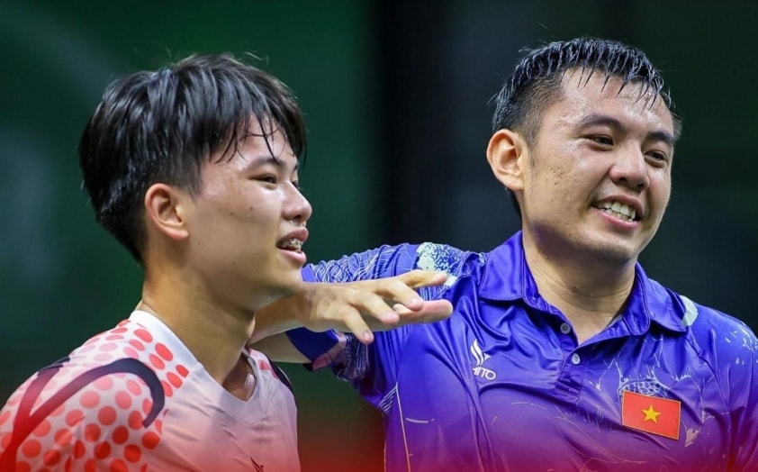 Lê Xuân Đức thi đấu cùng Lý Hoàng Nam