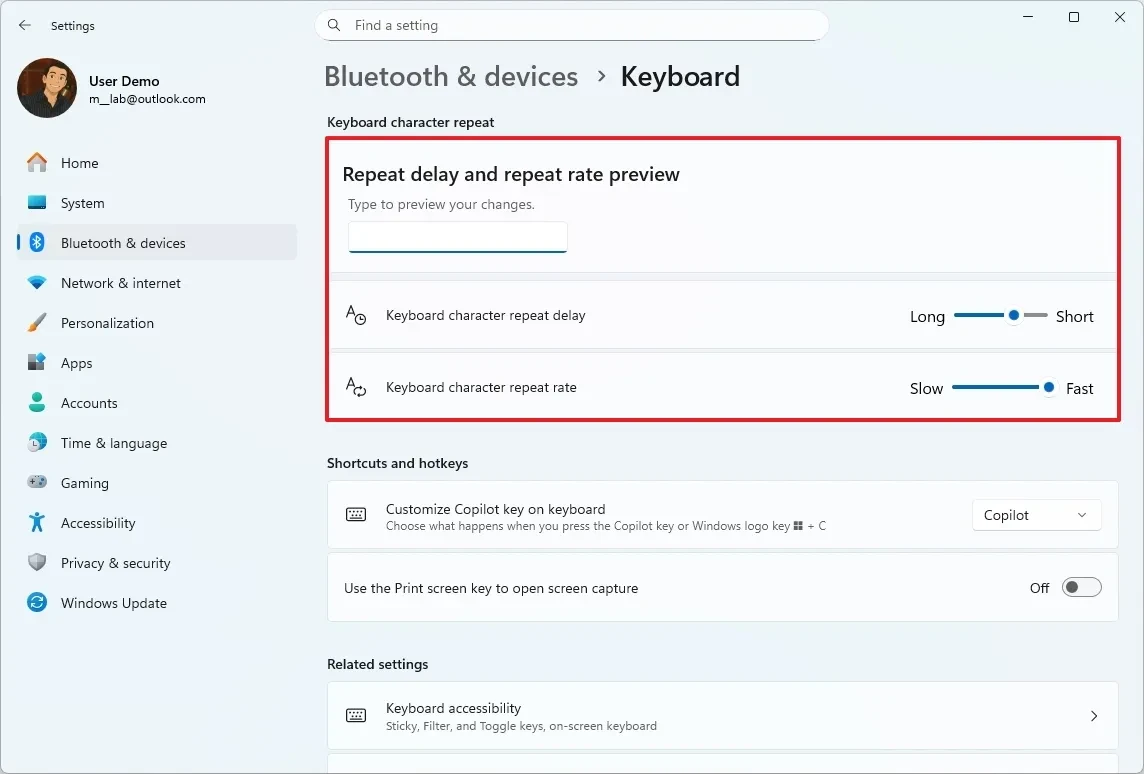 Cài đặt bàn phím mới trong Settings
