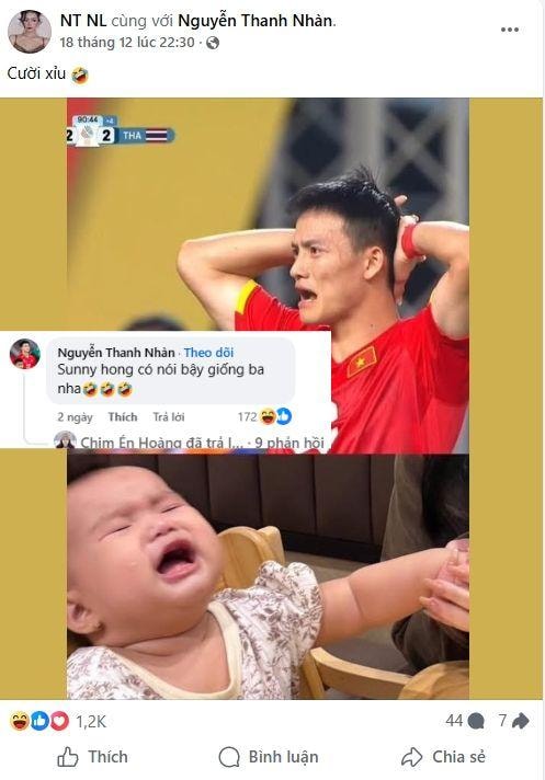 Gia đình Thanh Nhàn tương tác hài hước về bức ảnh biểu cảm của anh