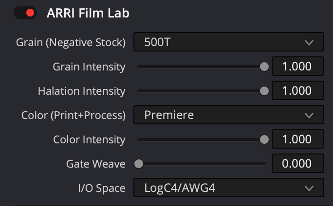 Bảng điều chỉnh Gate weave trong DaVinci Resolve