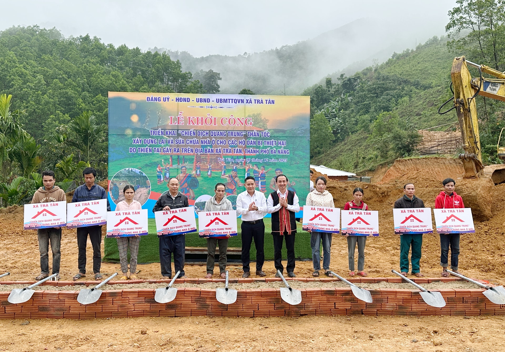 Xã Trà Tân tổ chức lễ khởi công xây nhà theo _Chiến dịch Quang Trung_ vào ngày 20_12 vừa qua