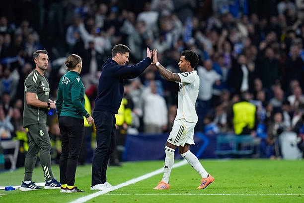 Rodrygo ăn mừng bàn thắng trong màu áo Real Madrid