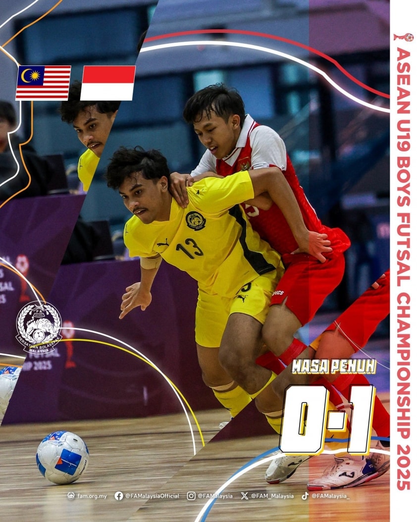 U19 futsal Malaysia nỗ lực tấn công trước Indonesia