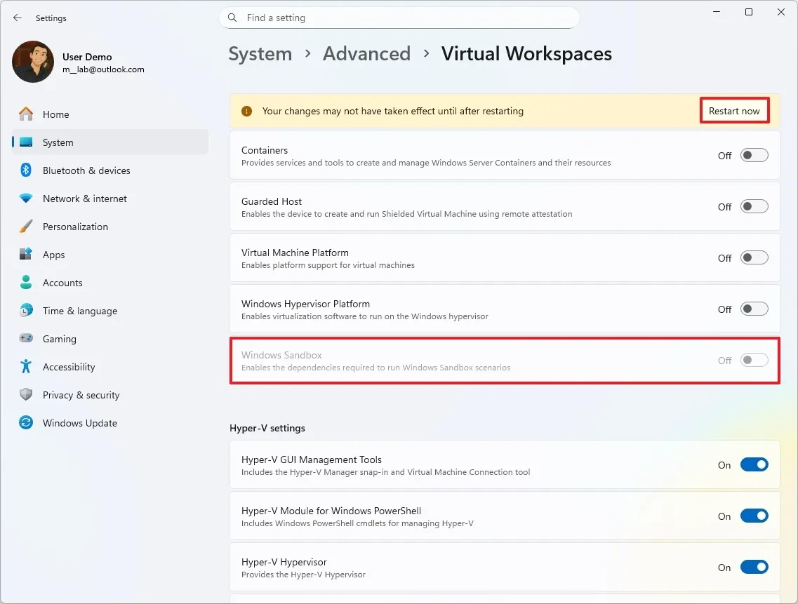 Tắt tính năng ảo hóa trên Windows 11