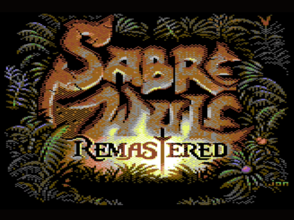 Ảnh chụp màn hình tiêu đề của Sabre Wulf Remastered từ kênh YouTube Saberman RetroNews