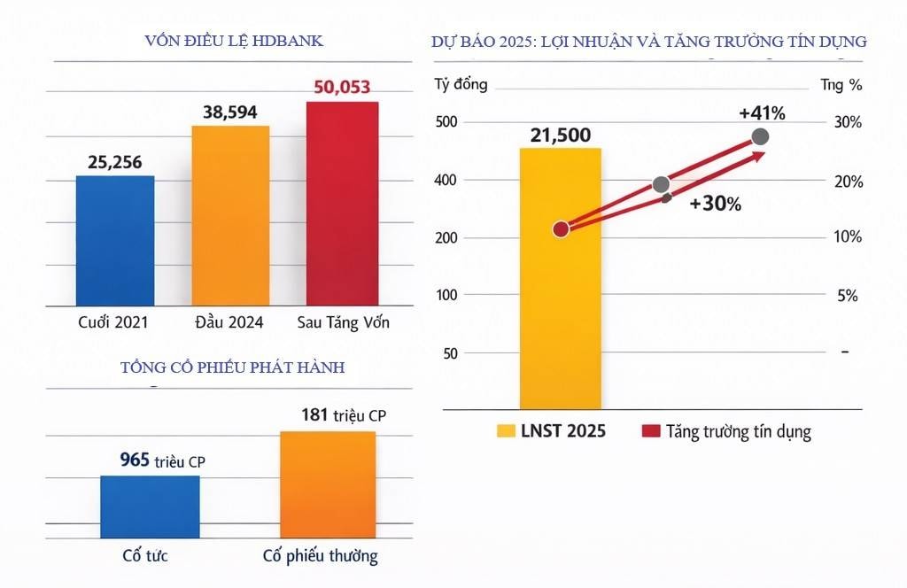 HDBank nâng vốn điều lệ lên hơn 50.000 tỷ đồng