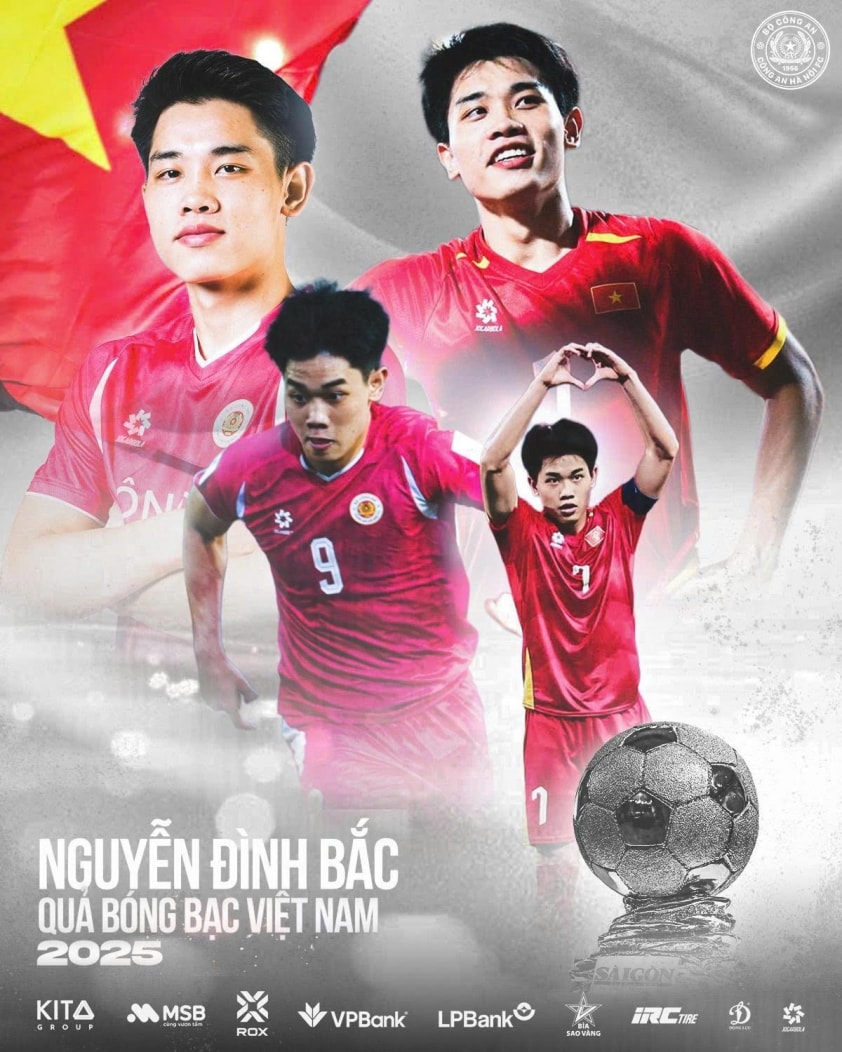 Nguyễn Đình Bắc đạt danh hiệu Quả bóng bạc sau những cống hiến quan trọng trong năm 2025