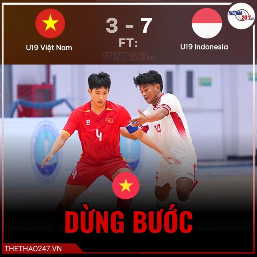 Trận đấu giữa U19 futsal Việt Nam và U19 Indonesia tại giải Đông Nam Á