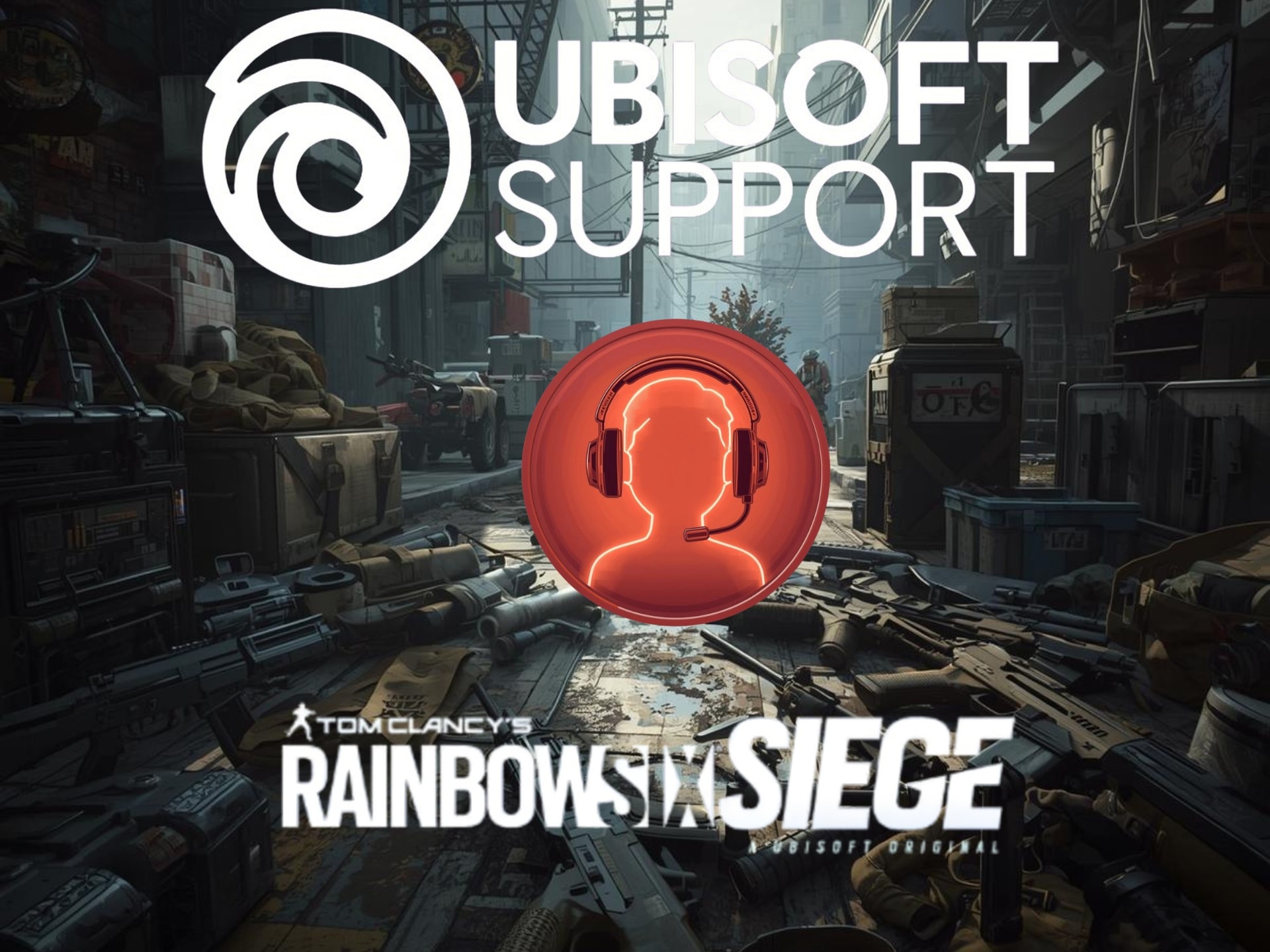 Logo bộ phận hỗ trợ Ubisoft và Rainbow Six Siege