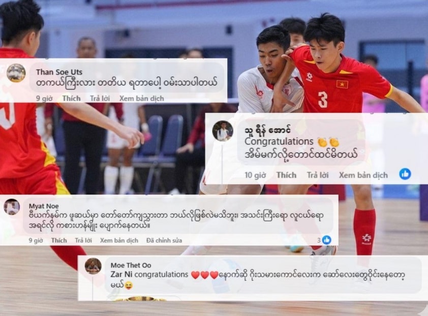 Cổ động viên Myanmar ăn mừng chiến thắng lịch sử của đội nhà.